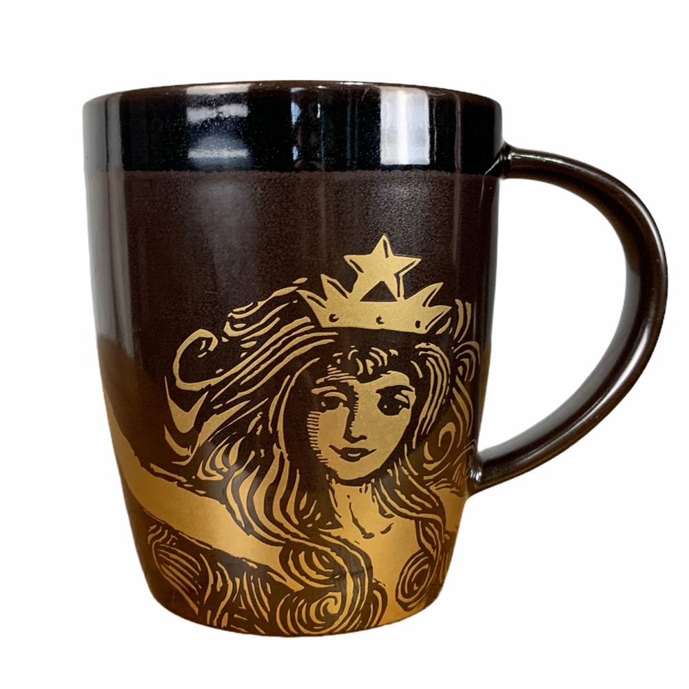 Starbucks Brown Gold 2012 Mermaid Siren Coffee Cup - Picture 4 of 9